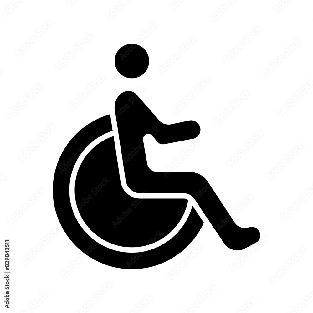 Disability line icon. Person in wheelchair, accessibility, reserved parking, mobility aid, inclusive design, handicap spot, support, special needs. Disability line icon. Person in wheelchair, accessibility, reserved parking, mobility aid, inclusive design, handicap spot, support, special needs.