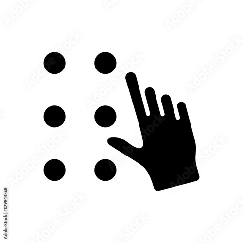 World Braille day line icon. Blindness, cecity, ablepsia, loss of sight, eye problems, farsightedness, myopia, disabled person, people with disabilities, medicine, ableism, handicapped