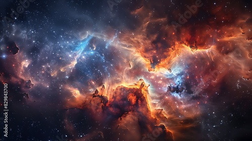 This is a mesmerizing deep space nebula. Its vibrant colors and intricate details create a sense of awe and wonder.
