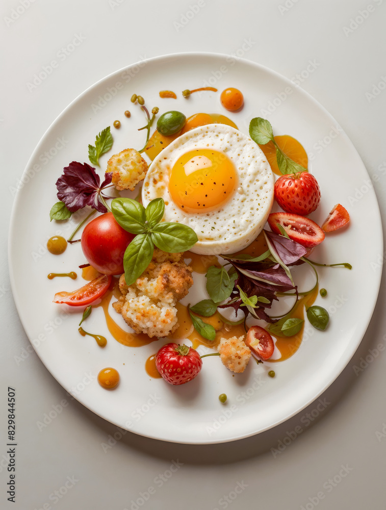 Food art photography. Vibrant Vegetarian Dish Bowl: A Flavorful Fiesta