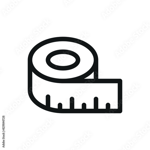 Measuring tape isolated icon, sewing ruler vector symbol with editable stroke photo