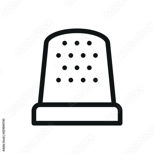 Thimble isolated icon, sewing thimble vector symbol with editable stroke