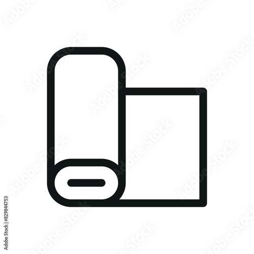 Fabric roll isolated icon, textile roll vector symbol with editable stroke