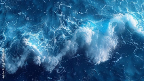 Sea waves flat design top view blue wavy water animation vivid
