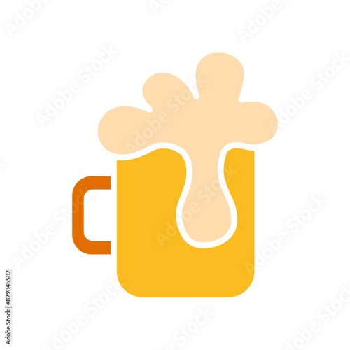 Beer mug set icon. Foamy beer, frosty mug, alcoholic beverage, bar drink, brew, draft beer, Oktoberfest symbol, refreshment, pub, cold drink, beer glass, brewery product, cheers, social drink.