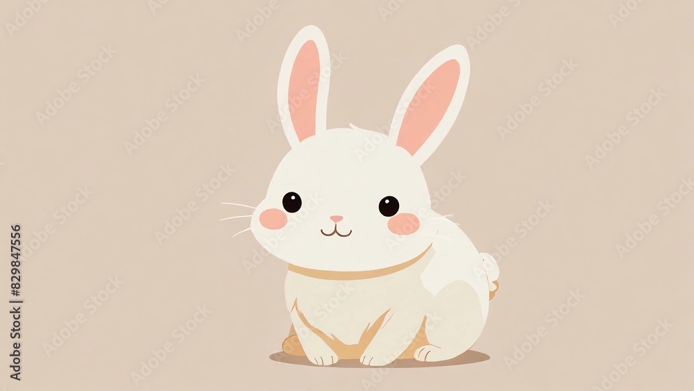 Obraz premium white rabbit with ribbon