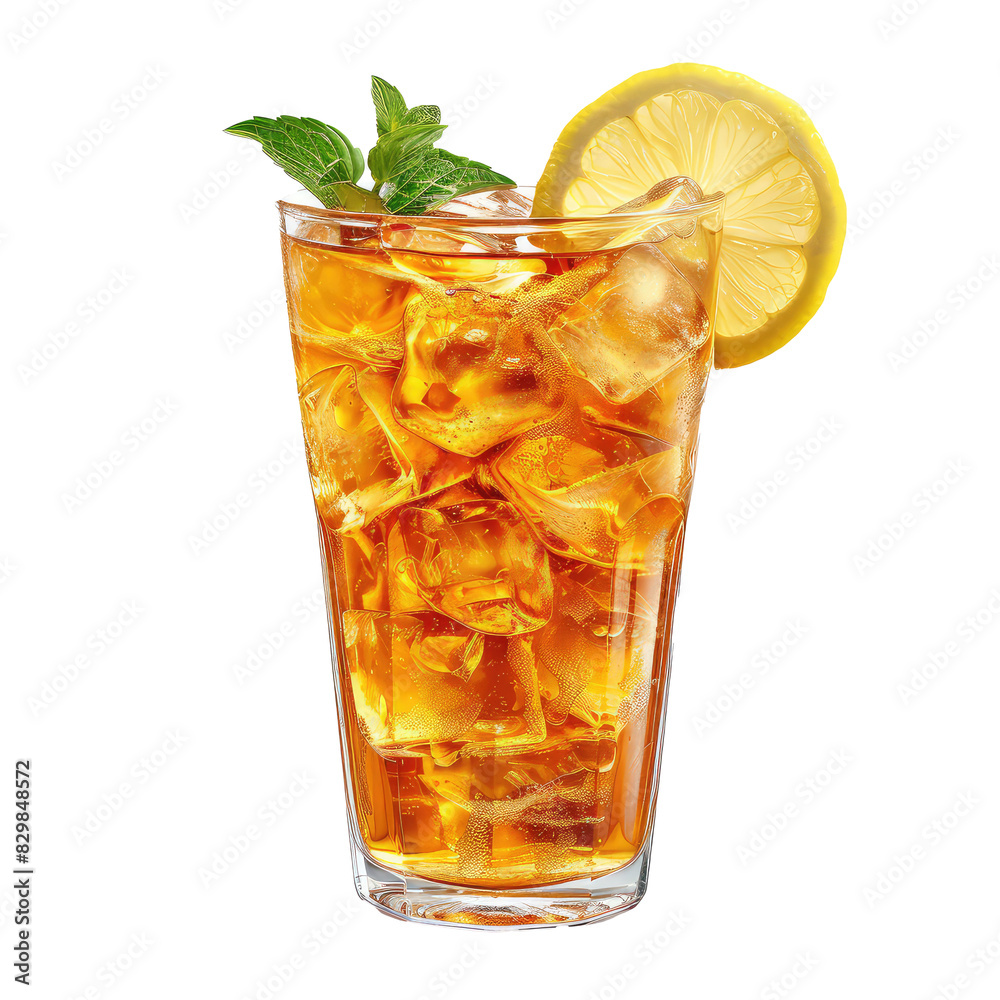 Lemon tea ice transparent background