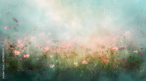 Springtimes Delicate Dance Fresh Meadow Blooms Awaken © wilaiwan