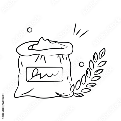Grain with flour sack vector design of charity, modern vector of alms