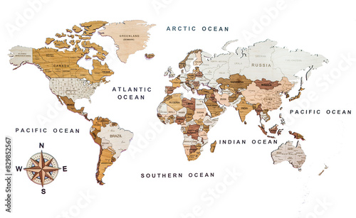 Geographic map Shows properties of various areas on earth pattern transparent background