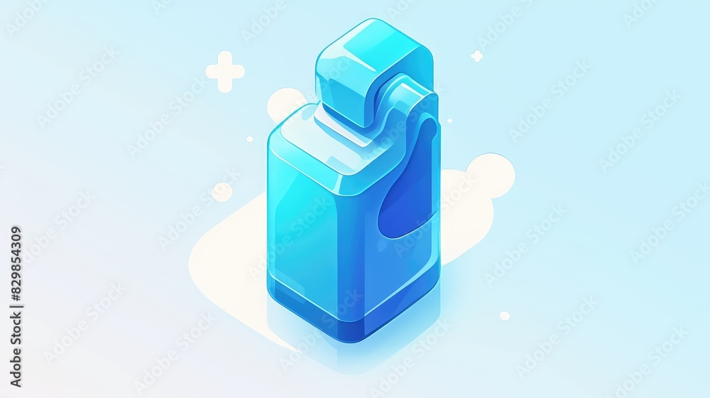 Isometric inhaler 2d icon for web design showcased in a white ...