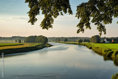landscape with river and trees