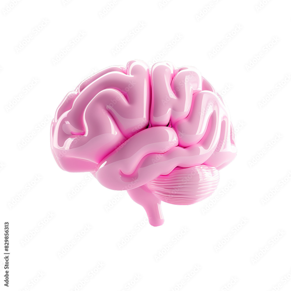 cute brain icon, 3d render