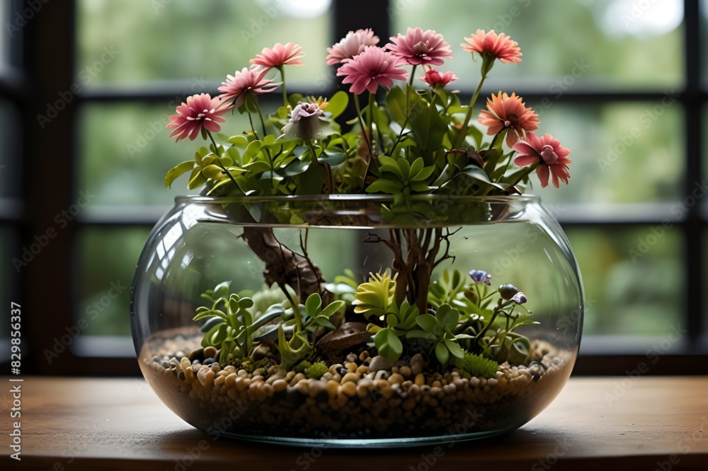 In a world teetering on the brink of destruction, there exists a glass bowl terrarium abundant with a multitude of flowering plants. Despite the chaos ... See More In a world teetering on the brink of destruction, there exists a glass bowl terrarium abundant with a multitude of flowering plants. Despite the chaos ... See More