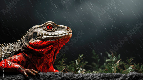 generated illustration of National Reptile Awareness Day on oct 21, close up of iguana photo