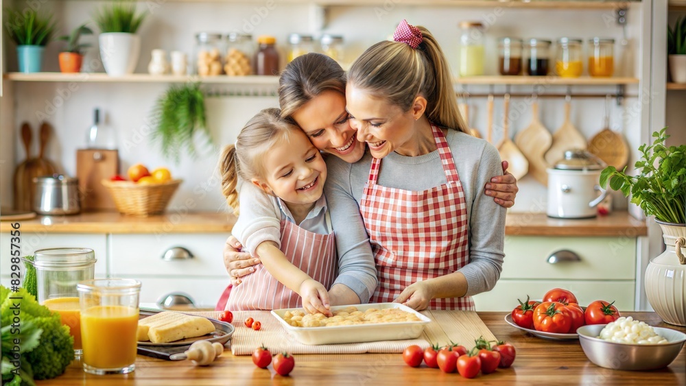 family preparing food together family preparing food together