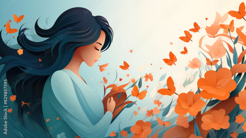 generated illustration of Mother's day background with copy space. generated illustration of Mother's day background with copy space.