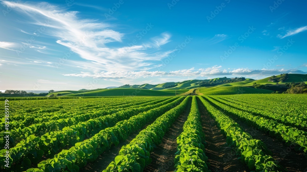 Fototapeta premium Serene landscape photography , Biotechnology farm , Agricultural biotechnology