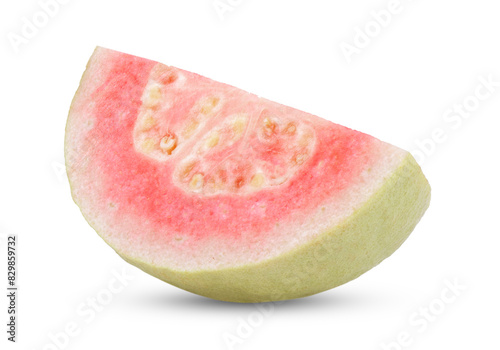 pink guava isolated on white background © supamas