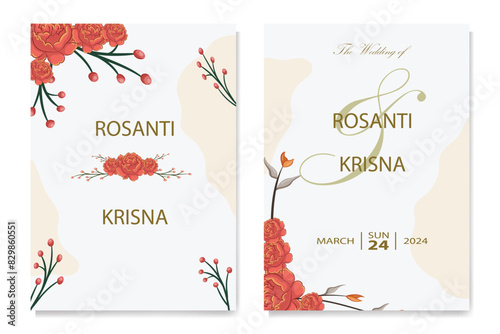 Decorative floral foliage ornamentation for wedding invitations infuses your stationery with natural elegance, evoking the romance and beauty of blooming gardens