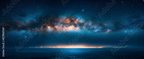Stunning view of the milky way over the ocean at night