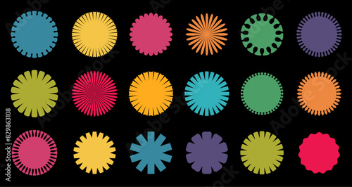 Vibrant Starbursts on Black