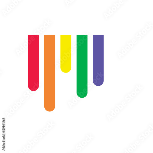 Rainbow geometric shapes illustration