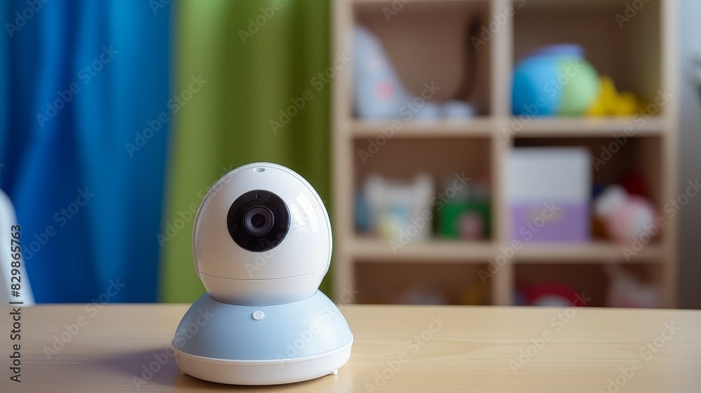Surveillance video camera to monitor the child in the children's room. Surveillance video camera to monitor the child in the children's room.