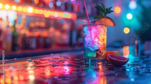 LGBTQA+ , LGBT :  Vibrant LGBTQA+ Cocktail Lounge: Rainbow-themed Drinks and Festive Ambience in Stunning Photorealism Hyperrealism Shot with Canon EOS K5 85mm