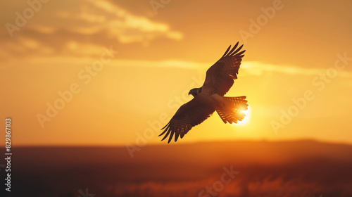 eagle in the sunset