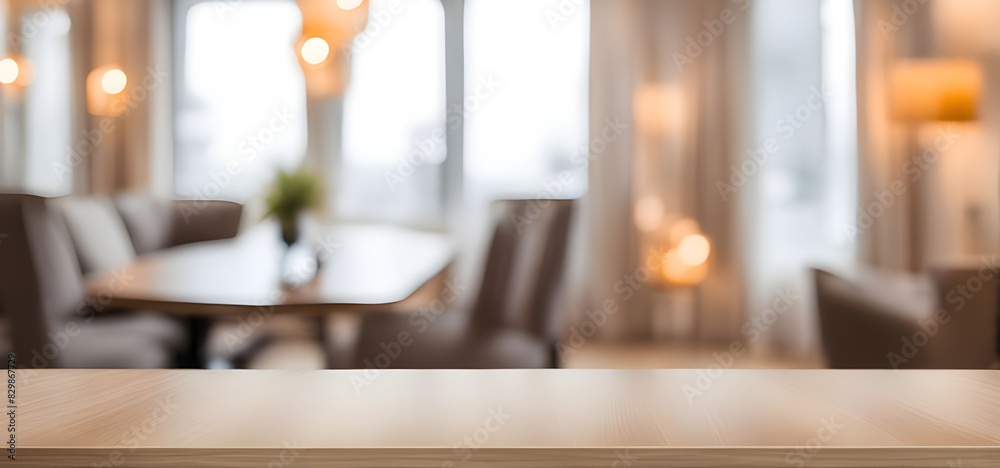 Empty table with abstract blurred background. blur living room. for product display. Empty table with abstract blurred background. blur living room. for product display.