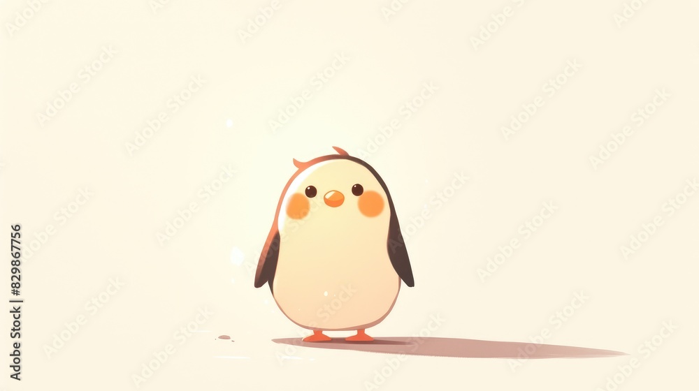 An adorable 2d character stands out on a clean white background An adorable 2d character stands out on a clean white background