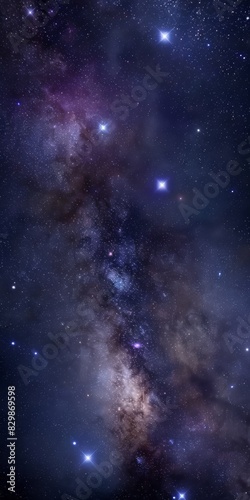 Galaxy Night Sky A starry night sky with faint nebulae and constellations background, ai generated  © Seussi