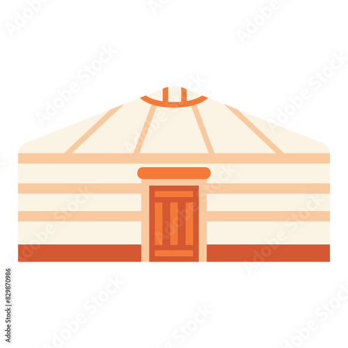 Kazakh yurt vector illustration. Simple and minimalistic yurt icon