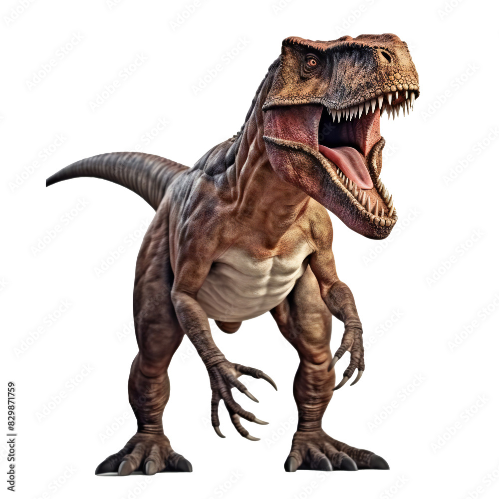 Naklejka premium Tyrannosaurus rex roaring on on Transparent Background