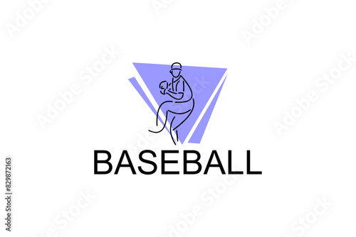 Free Download Baseball player vector line icon. batter and ball logo, equipment sign. sport pictogram illustration - GFXLoad