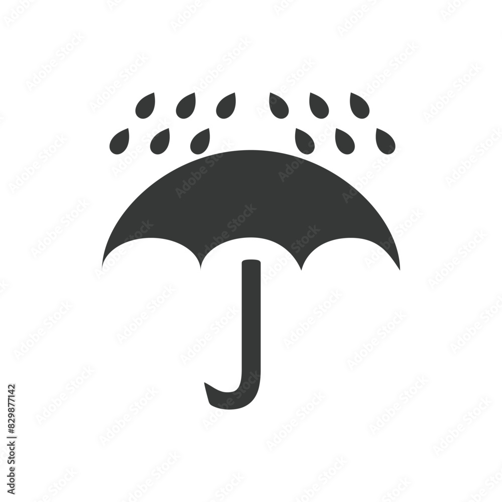 vector icon of the keep dry sign. illustration of an umbrella with water splashing on it vector icon of the keep dry sign. illustration of an umbrella with water splashing on it
