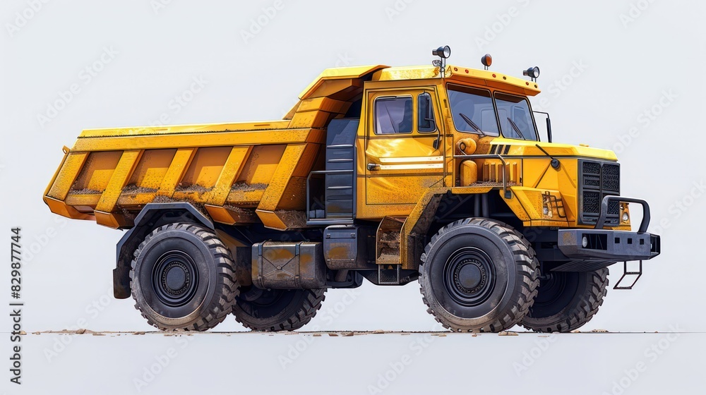 Simple vector icon of off-highway truck. Clean design on white Ideal for mining and construction.
