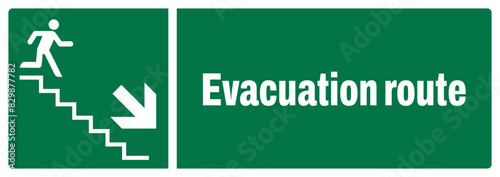 ISO emergency and first aid safety signs_evacuation route-85 landscape size 1/2 a4,a3,a2,a1