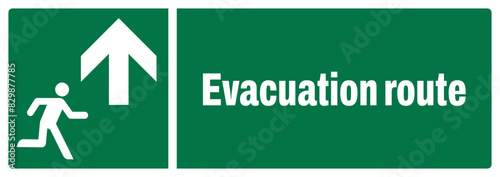 ISO emergency and first aid safety signs_evacuation route-77 landscape size 1/2 a4,a3,a2,a1