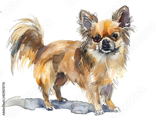 watercolor illustration of a dog