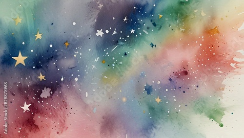 watercolor of beauty space with stars