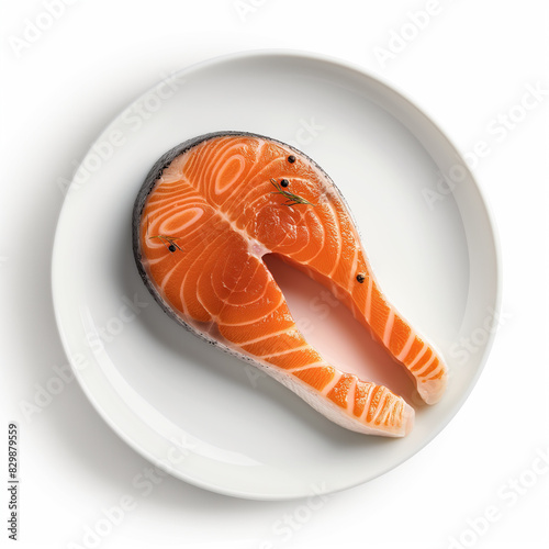 there is a piece of salmon on a plate with a knife