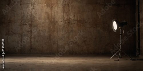 Retro-style brown concrete backdrop with natural wear and tear. photo