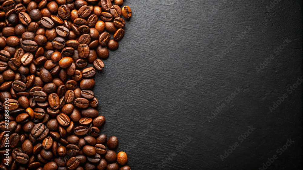a close-up of roasted coffee beans: Close-up of roasted coffee beans with a rich, dark color a close-up of roasted coffee beans: Close-up of roasted coffee beans with a rich, dark color