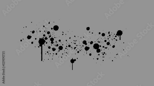 Grunge Paint Spray Splatter Ink Flow Drip Stain Transparent Alpha Animation Motion Graphic