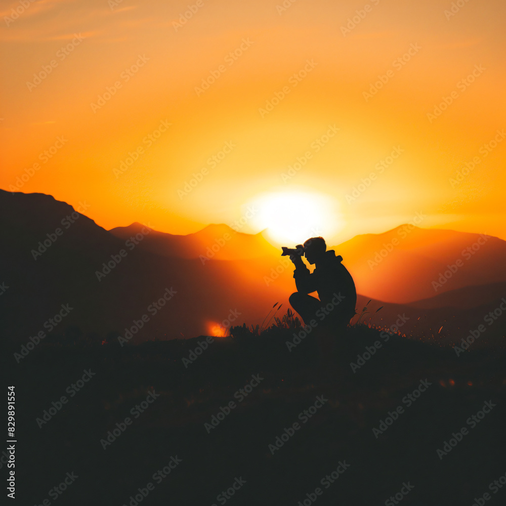 photo silhouette of a photographer who shoots 