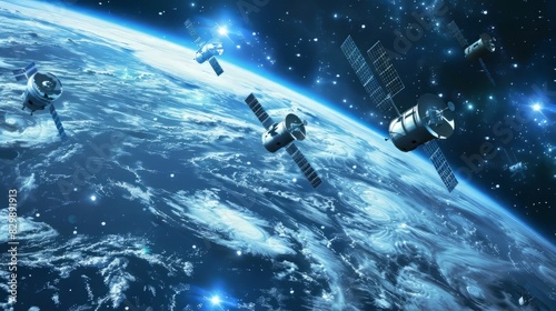 group of satellites in orbit around the Earth.