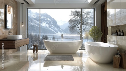 Luxurious Bathroom with Breathtaking Mountain Views