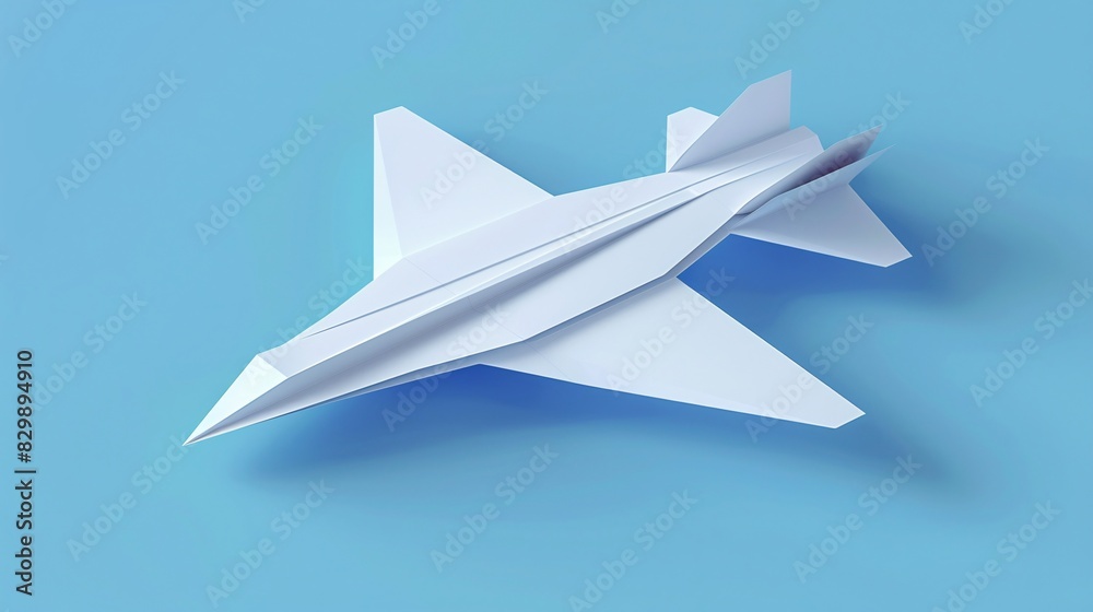 Paper airplane on blue background Paper airplane on blue background
